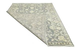 Muted Dark Slate Floral 8X10 Transitional Oriental Rug