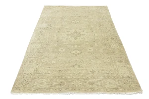 Muted Pinkish Beige Floral 4X6 Transitional Oriental Rug