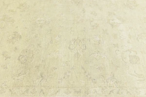 Muted Beige Floral 9X12 Transitional Oriental Rug