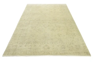 Muted Beige Floral 9X12 Transitional Oriental Rug