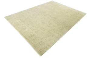 Muted Beige Floral 9X12 Transitional Oriental Rug