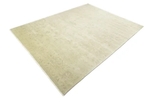 Muted Beige Floral 9X12 Transitional Oriental Rug