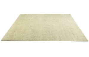 Muted Beige Floral 9X12 Transitional Oriental Rug