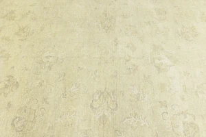 Muted Beige Floral 9X12 Transitional Oriental Rug