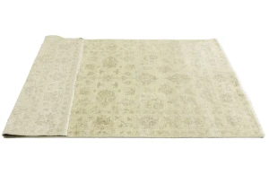 Muted Beige Floral 5X8 Transitional Oriental Rug