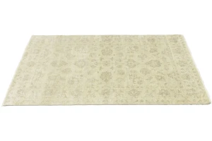 Muted Beige Floral 5X8 Transitional Oriental Rug