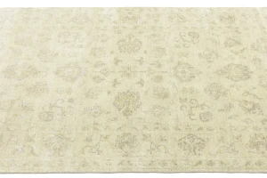 Muted Beige Floral 5X8 Transitional Oriental Rug