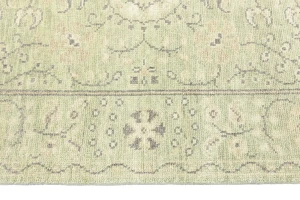 Muted Green Floral 4X6 Transitional Oriental Rug
