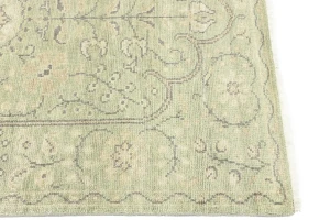 Muted Green Floral 4X6 Transitional Oriental Rug