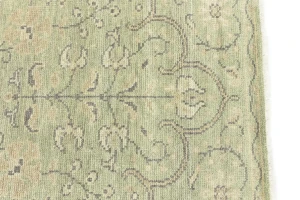Muted Green Floral 4X6 Transitional Oriental Rug