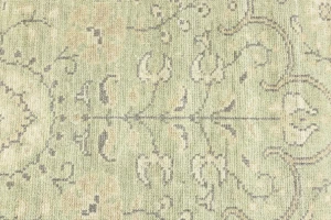 Muted Green Floral 4X6 Transitional Oriental Rug