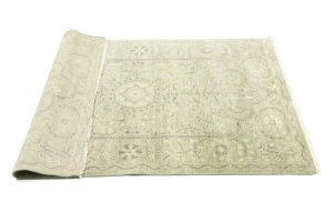 Muted Green Floral 4X6 Transitional Oriental Rug