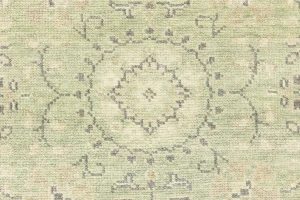 Muted Green Floral 4X6 Transitional Oriental Rug