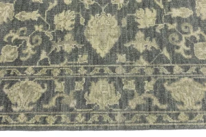 Muted Dark Slate Floral 5X8 Transitional Oriental Rug