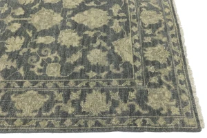 Muted Dark Slate Floral 5X8 Transitional Oriental Rug