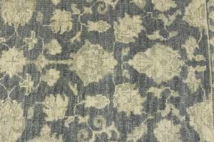 Muted Dark Slate Floral 5X8 Transitional Oriental Rug