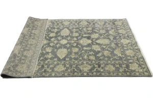 Muted Dark Slate Floral 5X8 Transitional Oriental Rug