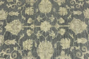 Muted Dark Slate Floral 5X8 Transitional Oriental Rug