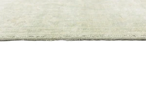 Muted Green Floral 4X6 Transitional Oriental Rug