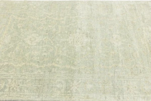 Muted Green Floral 4X6 Transitional Oriental Rug