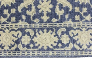 Muted Slate Blue Floral 4X6 Transitional Oriental Rug
