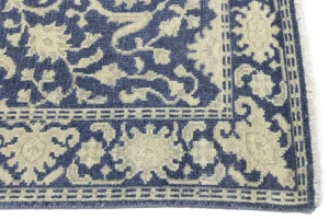 Muted Slate Blue Floral 4X6 Transitional Oriental Rug