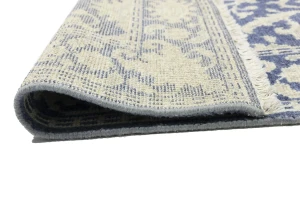 Muted Slate Blue Floral 4X6 Transitional Oriental Rug