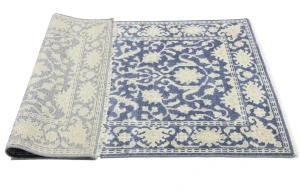 Muted Slate Blue Floral 4X6 Transitional Oriental Rug