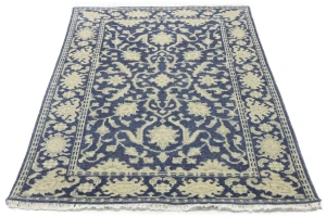 Muted Slate Blue Floral 4X6 Transitional Oriental Rug