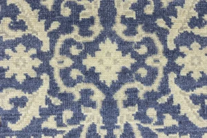 Muted Slate Blue Floral 4X6 Transitional Oriental Rug