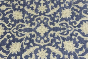 Muted Slate Blue Floral 4X6 Transitional Oriental Rug