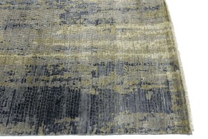 Multicolored Silk Abstract 8X10 Distressed Modern Oxidized Rug