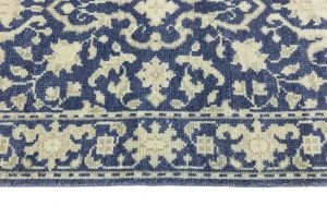 Muted Slate Blue Floral 3X5 Transitional Oriental Rug