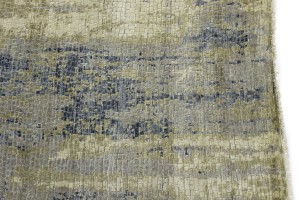 Multicolored Silk Abstract 8X10 Distressed Modern Oxidized Rug