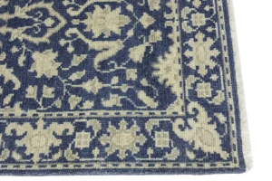 Muted Slate Blue Floral 3X5 Transitional Oriental Rug