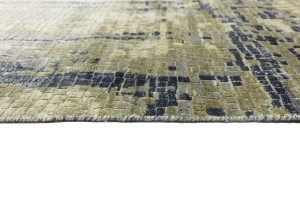 Multicolored Silk Abstract 8X10 Distressed Modern Oxidized Rug