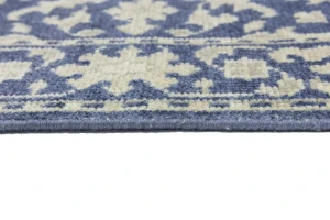 Muted Slate Blue Floral 3X5 Transitional Oriental Rug
