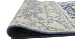 Muted Slate Blue Floral 3X5 Transitional Oriental Rug
