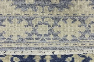 Muted Slate Blue Floral 3X5 Transitional Oriental Rug