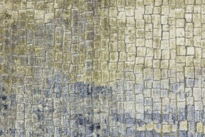 Multicolored Silk Abstract 8X10 Distressed Modern Oxidized Rug