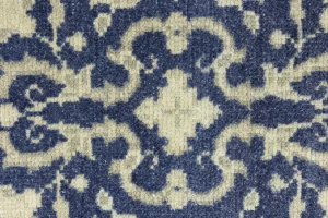 Muted Slate Blue Floral 3X5 Transitional Oriental Rug