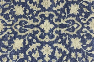 Muted Slate Blue Floral 3X5 Transitional Oriental Rug