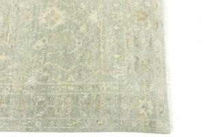 Muted Green Floral 3X5 Transitional Oriental Rug