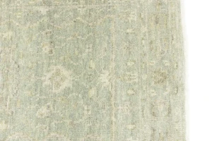 Muted Green Floral 3X5 Transitional Oriental Rug