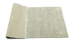 Muted Green Floral 3X5 Transitional Oriental Rug
