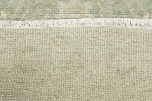 Muted Green Floral 3X5 Transitional Oriental Rug