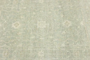 Muted Green Floral 3X5 Transitional Oriental Rug