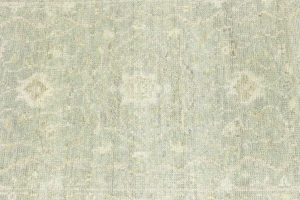 Muted Green Floral 3X5 Transitional Oriental Rug