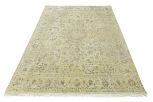 Beige Transitional 8X10 Distressed Indo-Nain Oriental Rug