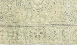 Muted Green Floral 3X5 Transitional Oriental Rug